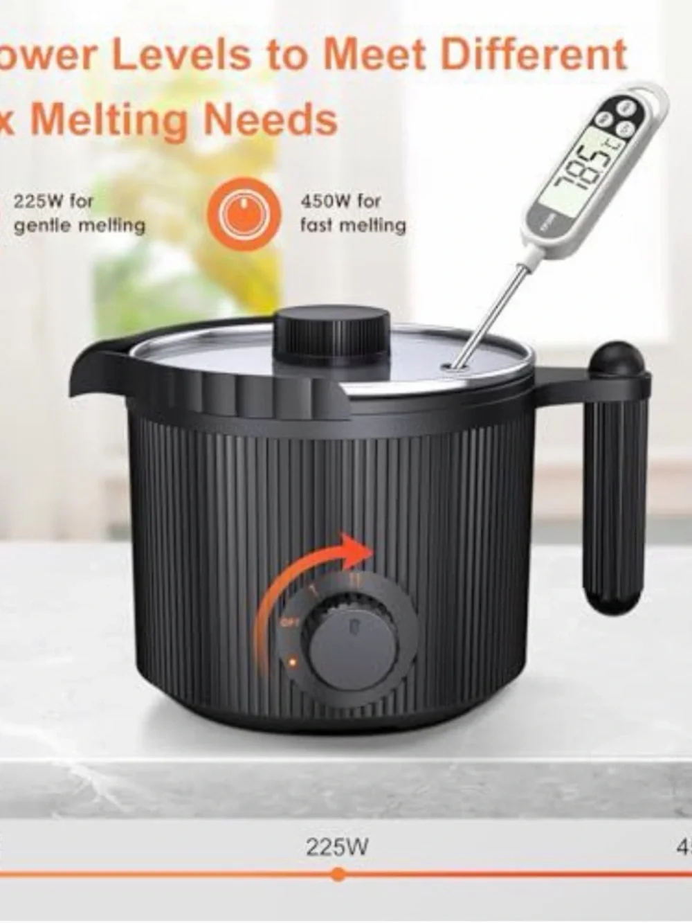 Wax melter for candle or soap maker with pour spout